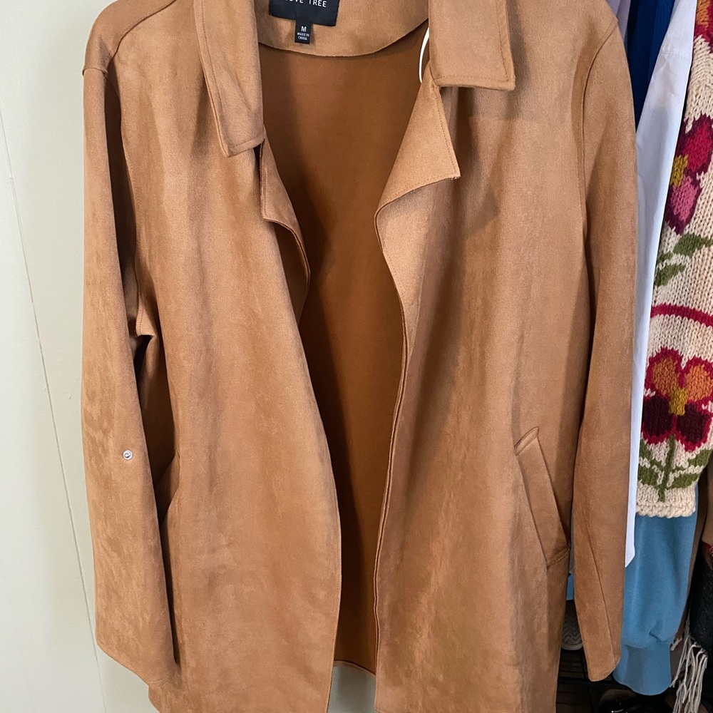 Love Tree Tan Trench Coat Classic Suede